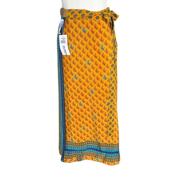 NWT Darn Good Yarn Sari Silk Wrap Ankle Length Boho Maxi Skirt Fits Sizes 4-12 - Picture 5 of 13